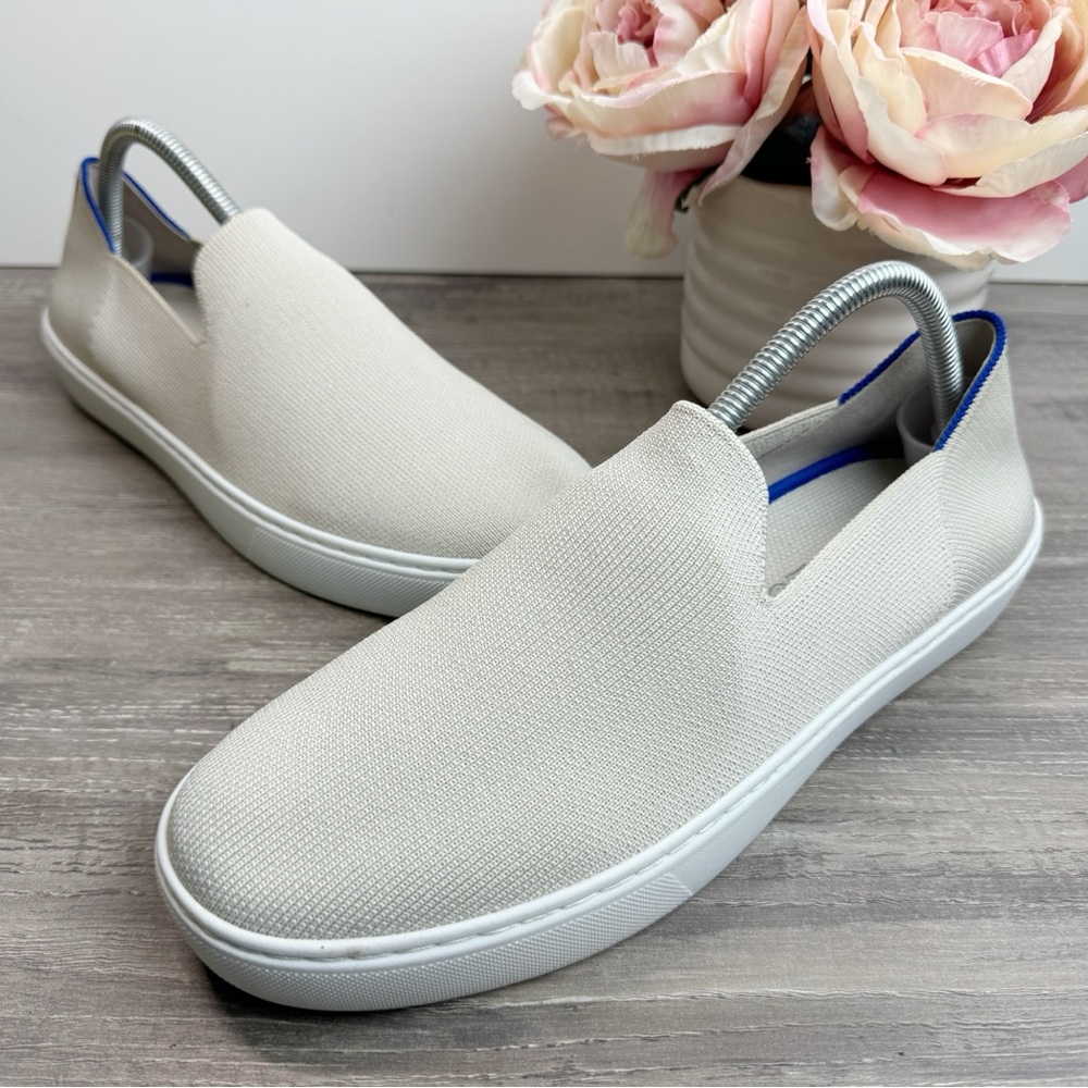 Rothy’s “The Sneakers” Sand Vegan Knit Washable sneakers Womens size 10 EUC